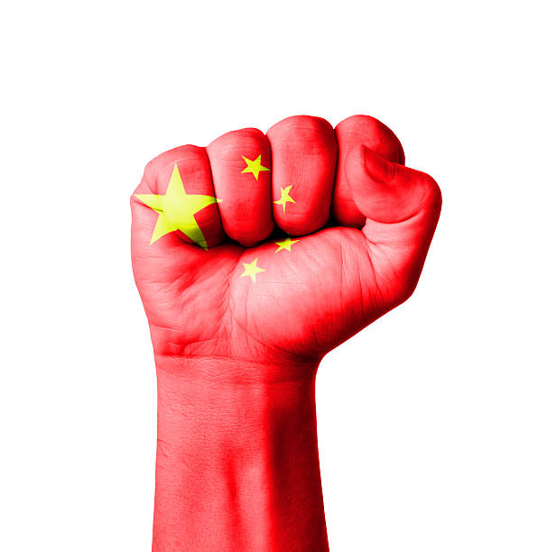 istock Fist of China flag painted 518628045