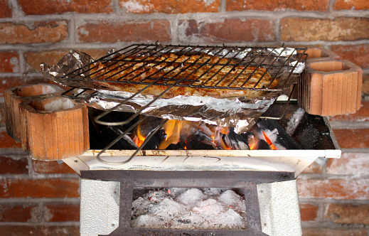 Grilled fish coal, typical Mexican seafood, recipe
