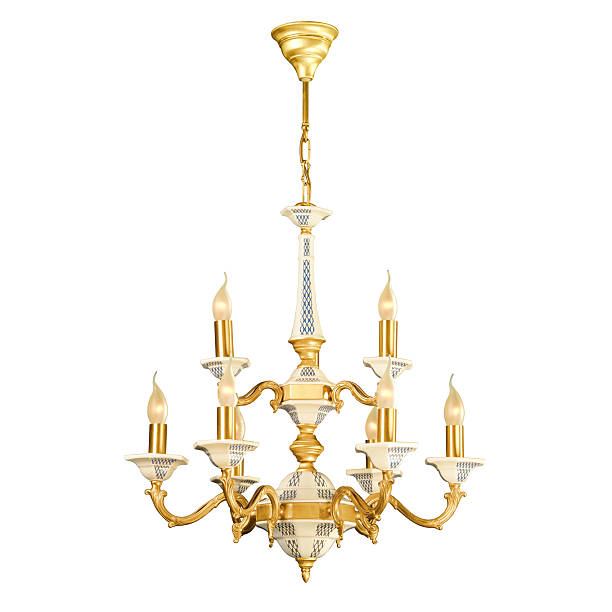 istock Vintage chandelier isolated on white 518628245