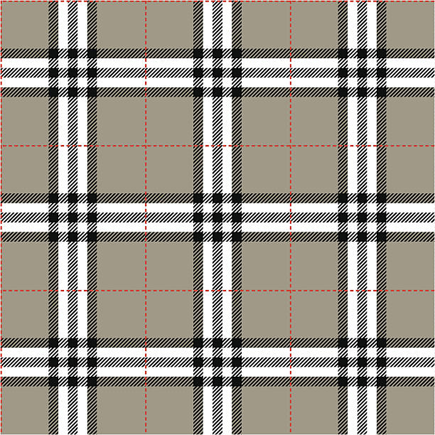 tkanina tekstura w kwadrat wzór bezszwowe - wallpaper textile retro revival tartan stock illustrations