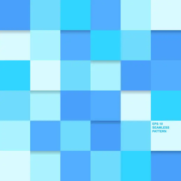 Vector illustration of Geometric seamless pattern, blue square