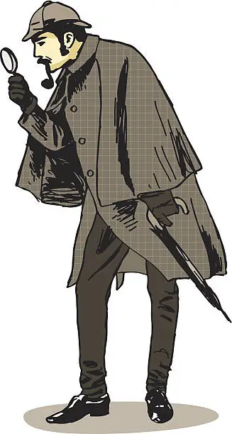 Vector illustration of Sherlock Holmes Investigator