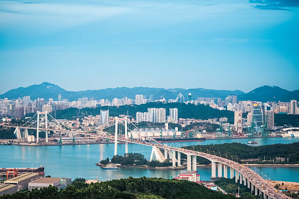istock xiamen haicang bridge in nightfall 518640893