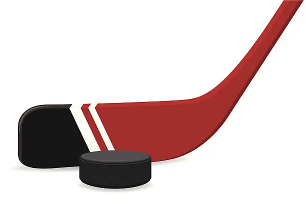 Vector illustration of Hockey Puck and Stick.