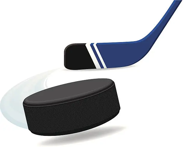 Vector illustration of Hockey Puck and Stick