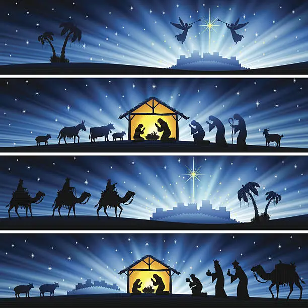 Vector illustration of Nativity Banners