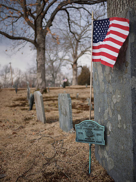 Revolutionary Soldiers Grave. Rehoboth Ma Rehoboth, Ma - March 2, 2011: The grave of a revolutionary soldier in Rehoboth,Ma. firing squad stock pictures, royalty-free photos & images