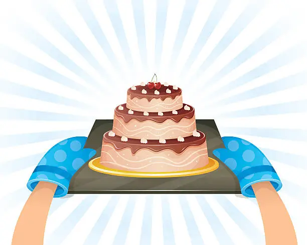 Vector illustration of Sweet chocolate cake