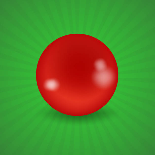 set of billiard balls, billiards, American A red ball vector art illustration