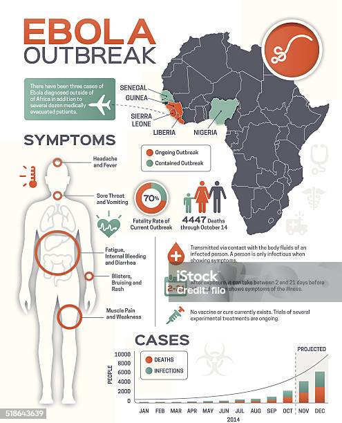 Ebola Outbreak Infographic Stock Illustration - Download Image Now - Ebola, The Human Body, Infographic