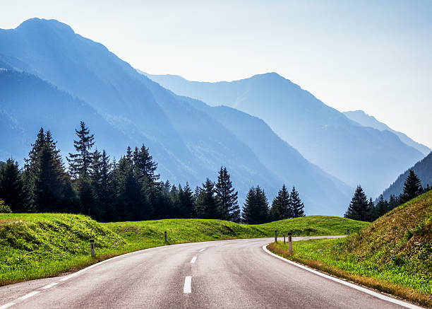 curva - winding road sunlight field cultivated land imagens e fotografias de stock