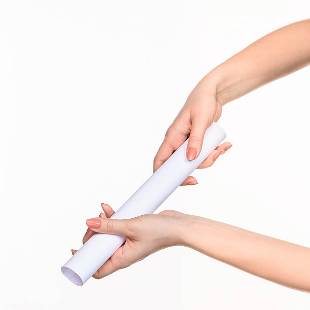 istock The cylinder female hands on white background 518650382