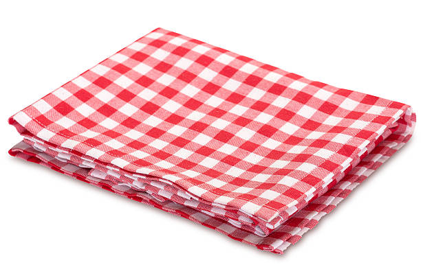 istock Kitchen red picnic horizontal clothes isolated on white. 518650642