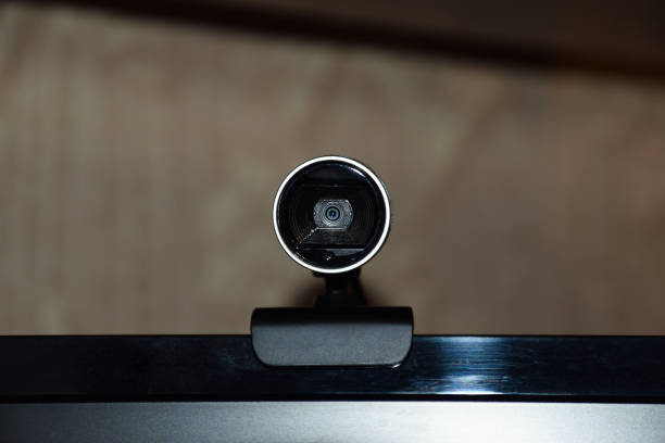 istock Web camera, attached to the monitor 518650820