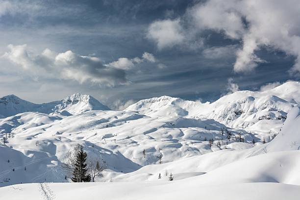 istock Winter landscape with snow covered mountains. 518652584