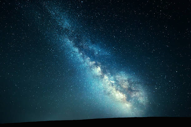 istock Mountain landscape with Milky Way. Night starry sky 518653572