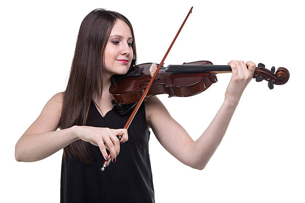 istock Brunette woman with violin 518654960