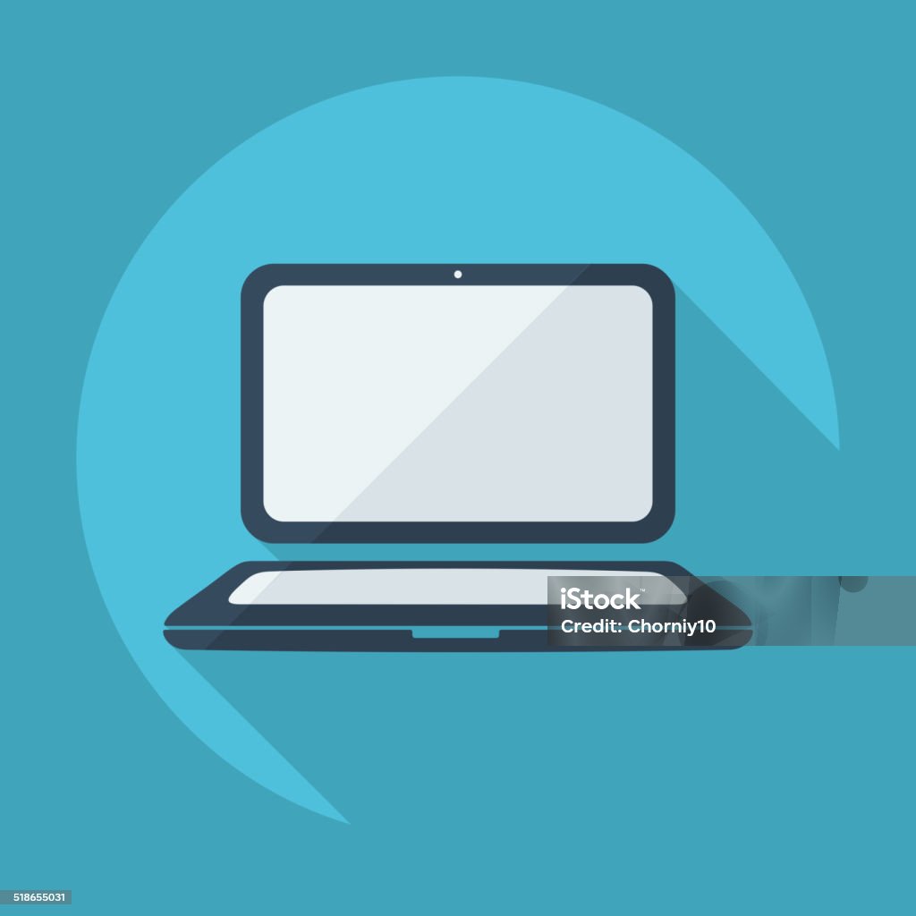 Computer With Shadow Vector Image Flat Modern Design With Shadow Vector Laptop Stock Illustration ...