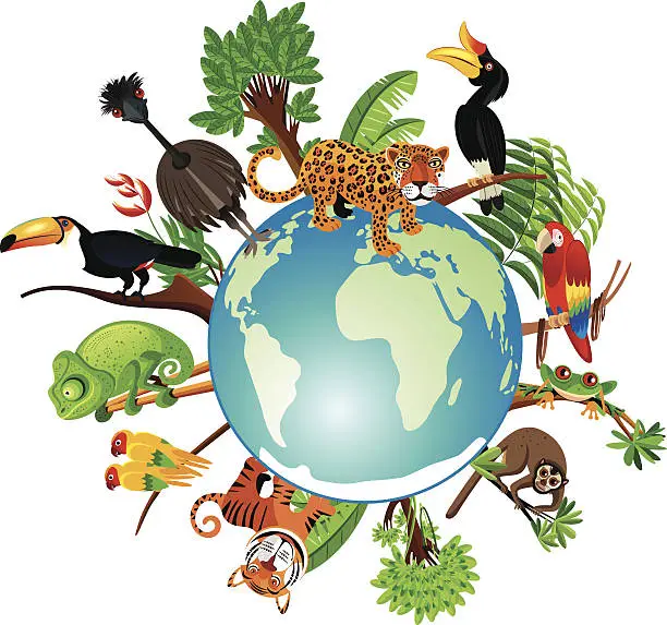 Vector illustration of Tropical World