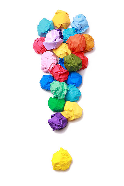 Exclamation Mark Made of Paper Balls