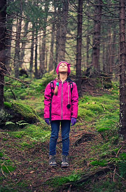 istock Little girl in forest 518657089