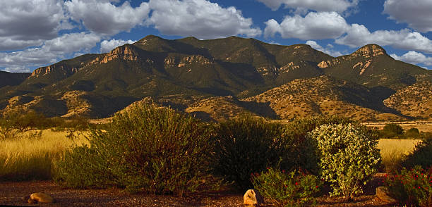 사막 정원 - panoramic california mountain range southwest usa 뉴스 사진 이미지