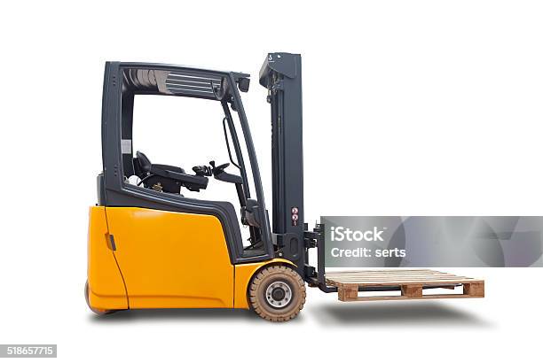 Industrial Fork Lift Truck Stockfoto und mehr Bilder von Gabelstapler - Gabelstapler, Weißer Hintergrund, Freisteller – Neutraler Hintergrund