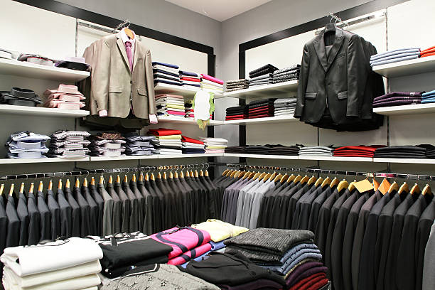 istock brand new interior of cloth store 518657889