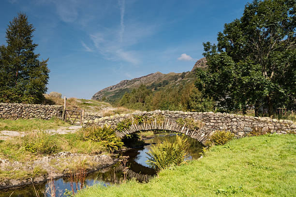 watendlath stone passerella - watendlath foto e immagini stock