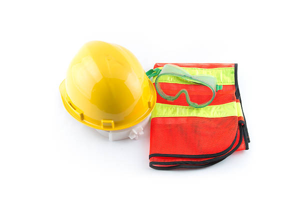 istock Safety gear kit isolated on white. 518658177