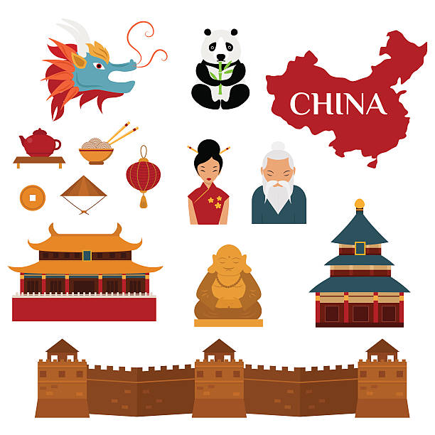 chinesische traditionelle kultur laternen und objekte vektor-illustration - all asian currencies stock-grafiken, -clipart, -cartoons und -symbole