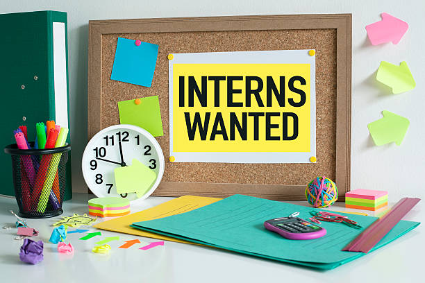 Interns wanted internship concept stock photo