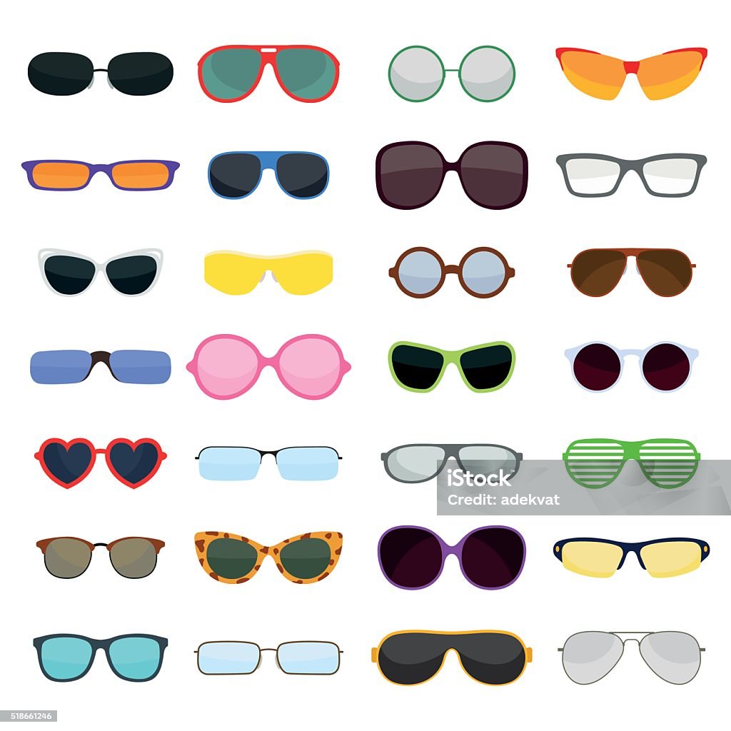 Vecteur mode lunettes seul sur fond blanc - clipart vectoriel de Lunettes de soleil libre de droits