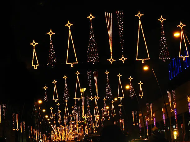Photo of Christmas lights in Barcelona street