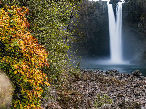 Snoqualmie Falls in fall, WA, USA.
