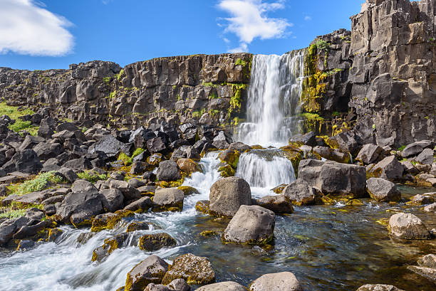 istock Oxararfoss waterfall, Thingvellir National Park, Iceland 518674638