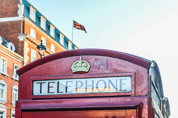 istock Red telephone booth in London 518674672