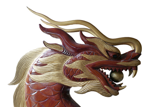 Gold wooden dragon