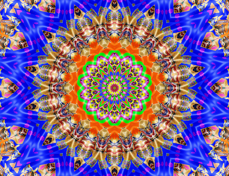Colorful Mandala with brightness and liquid appearance