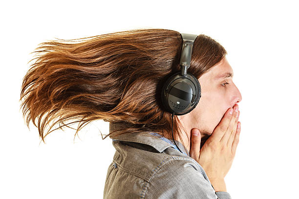 istock Passionate music lover. Man with headphones. 518675798