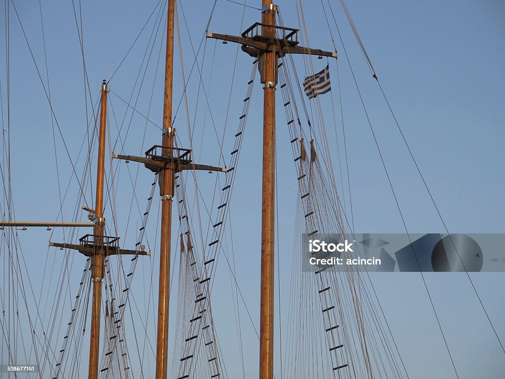Ship mast Sailing ship's mast and rigging. Color Image Stock Photo