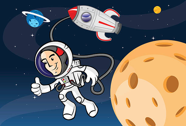astronautów w przestrzeni - ian stock illustrations