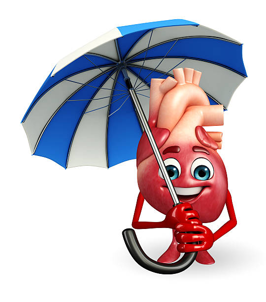 istock Heart character with umbrella 518678015