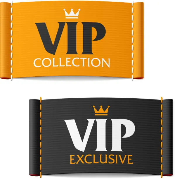 Vector illustration of VIP collection and exclusive labels