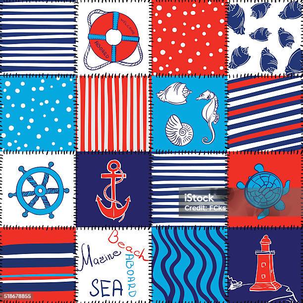 Seahwk Pattern Vector Sea Seamless Pattern Patchwork Stock Illustration - Download ...
