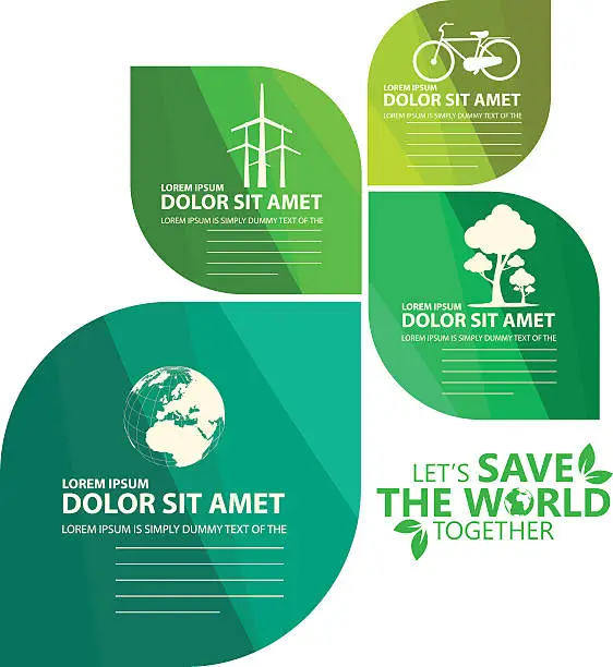 Vector illustration of green infographic