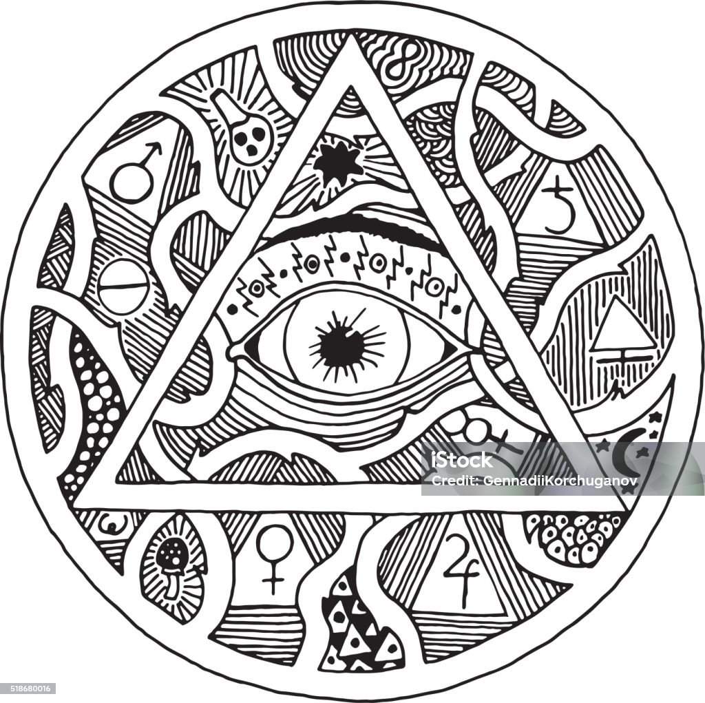 Tất Cả Nhìn Thấy Biểu Tượng Kim Tự Tháp Mắt Trong Thiết Kế Khắc ...