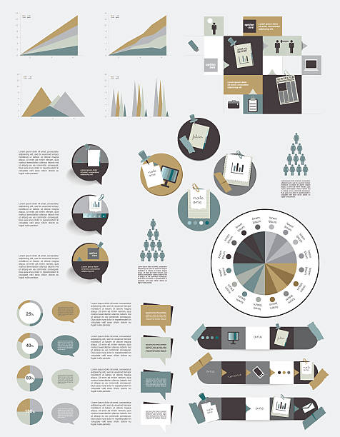 Infographic set elements. Infographic set elements. Speech bubbles, graph, charts, diagrams and tex fields. Vector illustration. box plot graph stock illustrations
