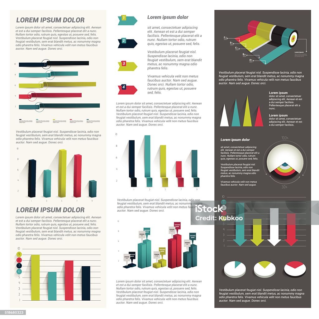 Big set of infographic charts. Vector. Big set of infographic charts. Vector.  Architectural Column stock vector