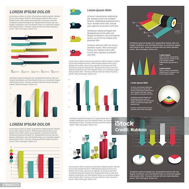 Big Set Of Infographic Charts Vector Stock Illustration - Download Image Now - Architectural Column, Number 3, Three Objects